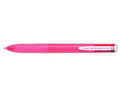 Pilot Boligrafo de Bola Retractil Super Grip G4 - 4 Colores - Punta 1.0mm - Trazo 0.27mm - Cuerpo Rosa