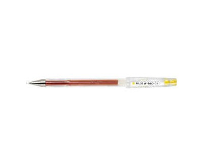Pilot Boligrafo de Gel G-Tec C4 - Extra Fino - Recargable - Punta de Bola 0.4mm - Trazo 0.2mm - Color Amarillo
