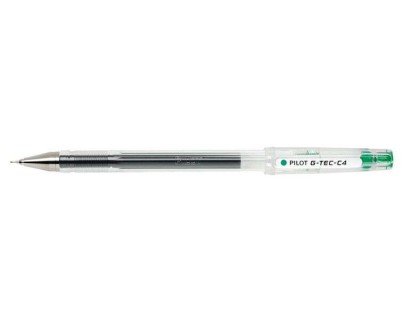 Pilot Boligrafo de Gel G-Tec C4 - Extra Fino - Recargable - Punta de Bola 0.4mm - Trazo 0.2mm - Color Verde
