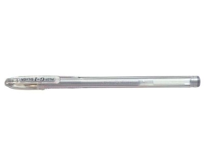 Pilot Boligrafo de Gel G1 - Recargable - Punta de Bola 0.7mm - Trazo 0.32mm - Cuerpo Transparente - Color Plata