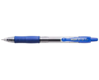 Pilot Boligrafo de Gel G2 Rollerball Retractil - Recargable - Punta de Bola Redonda 0.7mm - Trazo 0.32mm - Grip Ergonomico - Color Azul
