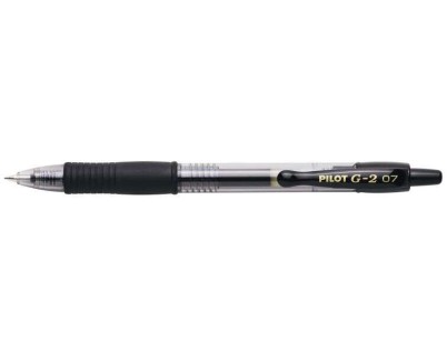 Pilot Boligrafo de Gel G2 Rollerball Retractil - Recargable - Punta de Bola Redonda 0.7mm - Trazo 0.32mm - Grip Ergonomico - Color Negro