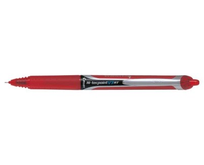 Pilot Boligrafo de Tinta Liquida Hi-Tecpoint V7 RT - Retractil - Recargable - Punta Fina de Aguja 0.7mm - Trazo 0.35mm - Color Rojo