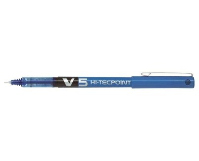 Pilot Boligrafo de tinta liquida V5 HI-Tecpoint Rollerball - Punta fina de aguja 0.5mm - Trazo 0.3mm - Color Azul