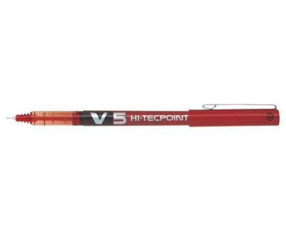 Pilot Boligrafo de Tinta Liquida V5 HI-Tecpoint Rollerball - Punta Fina de Aguja 0.5mm - Trazo 0.3mm - Color Rojo