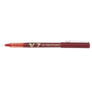 Pilot Boligrafo de tinta liquida V7 HI-Tecpoint Rollerball - Punta fina de aguja 0.7mm - Trazo 0.5mm - Color Rojo