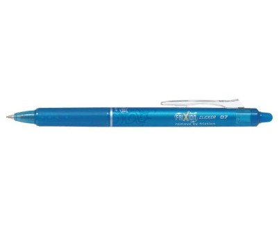 Pilot Frixion Clicker Boligrafo de Gel Borrable Retractil - Punta de Bola 0.7mm - Trazo 0.4mm - Grip Ergonomico - Color Azul Claro
