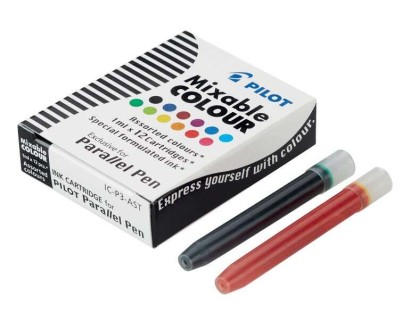 Pilot Pack de 12 Recargas para Pluma Estilografica Parallel - Capacidad 1ml - Colores Surtidos