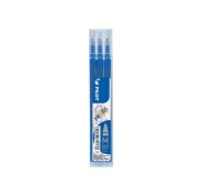 Pilot Pack de 3 Recambios para Frixion Ball / Frixion Clicker - Tinta Gel Borrable - Punta de Bola 0.7mm - Trazo 0.4mm - Color Azul