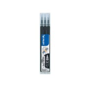 Pilot Pack de 3 Recambios para Frixion Ball / Frixion Clicker - Tinta Gel Borrable - Punta de Bola 0.7mm - Trazo 0.4mm - Color Negro