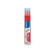 Pilot Pack de 3 Recambios para Frixion Ball / Frixion Clicker - Tinta Gel Borrable - Punta de Bola 0.7mm - Trazo 0.4mm - Color Rojo