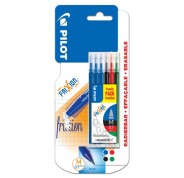 Pilot Pack de 6 Recambios para Frixion Ball y Frixion Clicker - Punta de Bola Redonda 0.7mm - Trazo 0.4mm - Colores: 3x Azul, 1x Negro, 1x Rojo y 1x Verde