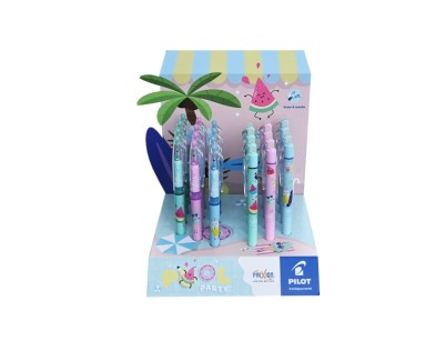 Pilot Pool Party Expositor de 12 Boligrafos Frixion Ball + 12 Boligrafos Frixion Ball Clicker - Borrables - Recargables - Colores Surtidos
