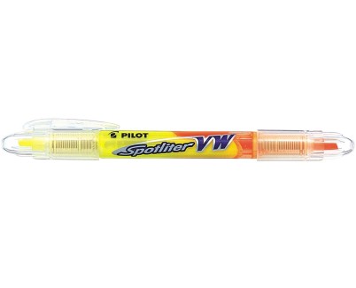 Pilot Rotulador Marcador Spotliter VW - Dos Colores - Fabricado a partir de Plastico Reciclado - Punta Biselada 3.60mm - Trazo de 3.30mm - Color Amarillo/Naranja