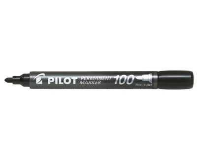 Pilot Rotulador Permanente 100 - Punta Fina de Bala 4,5mm - Trazo 1mm - Color Negro