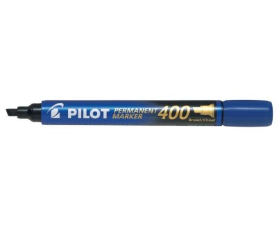 Pilot Rotulador Permanente 400 - Punta Biselada 4,5mm - Trazo 4mm - Color Azul
