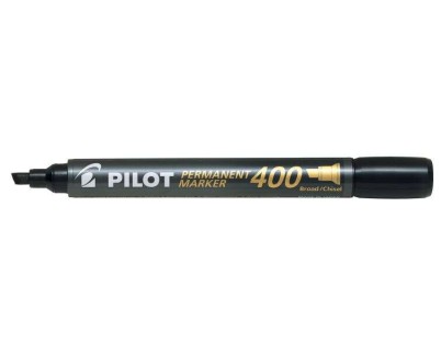 Pilot Rotulador Permanente 400 - Punta Biselada 4,5mm - Trazo 4mm - Color Negro