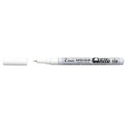 Pilot Super Color Rotulador Permanente Fino - Punta de 1mm de Poliacetal - Tinta muy Densa y Opaca - Cuerpo Metalico - Color Blanco