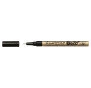 Pilot Super Color Rotulador Permanente Fino - Punta de 1mm de Poliacetal - Tinta muy Densa y Opaca - Cuerpo Metalico - Color Oro