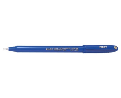 Pilot Super Color Rotulador Permanente Ultra Fino - Punta de Poliacetal 1mm - Libre de Xileno - Color Azul