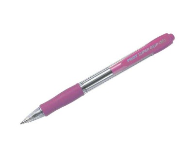 Pilot SuperGrip Boligrafo de Bola Retractil - Punta 1.0mm - Trazo 0.27mm - Tinta de Aceite - Grip Ergonomico - Color Rosa