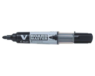 Pilot V-Board Master Begreen Rotulador para Pizarra Blanca - Punta Redonda 6mm - Trazo 2.3mm - 91% Plastico Reciclado - Recargable - Color Negro
