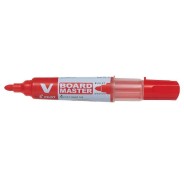 Pilot V-Board Master Begreen Rotulador para Pizarra Blanca - Punta Redonda 6mm - Trazo 2.3mm - 91% Plastico Reciclado - Recargable - Color Rojo