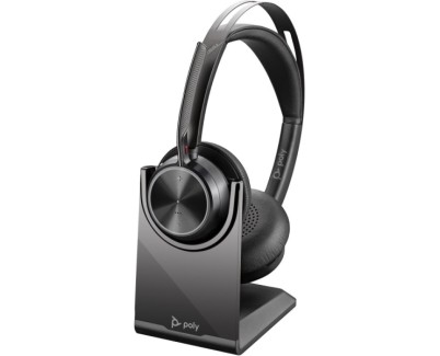 Plantronics/Poly Voyager Focus 2 MS Auriculares con Microfono Bluetooth 5.1 - Cancelacion de Ruido - Almohadillas Acolchadas - Autonomia hasta 40h - Control en Auricular - Color Negro