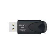 PNY Attache 4 Memoria USB 3.1 64GB - Enganche para Llavero - Color Negro (Pendrive)