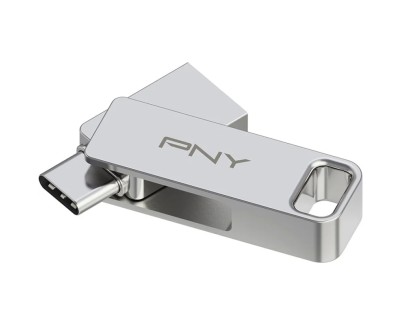 PNY Duo Link Memoria USB-A/USB-C 128GB - Enganche para Llavero - Color Plata (Pendrive)