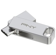 PNY Duo Link Memoria USB-A/USB-C 64GB - Enganche para Llavero - Color Plata (Pendrive)