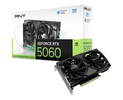 PNY GeForce RTX 5060 Tarjeta Grafica 8GB GDDR7 Dual Fan Reflex 2 AI NVIDIA DLSS4