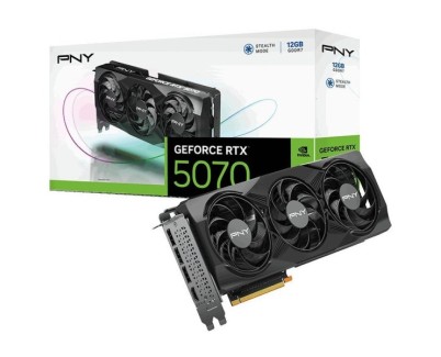 PNY GeForce RTX 5070 OC Tarjeta Grafica 12GB GDDR7 Overclocked, Triple Fan, 1X HDMI, 3X DisplayPorts