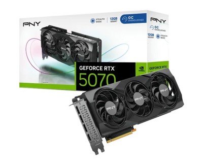 PNY GeForce RTX 5070 Tarjeta Grafica 12GB GDDR7 Triple Fan Reflex 2 AI NVIDIA DLSS4