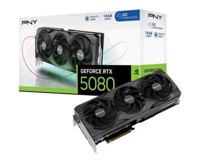 PNY GeForce RTX 5080 Tarjeta Grafica 16GB GDDR7 Overclocked Triple Fan Reflex 2 AI NVIDIA DLSS4