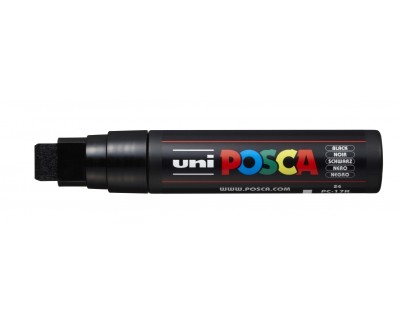 Posca PC-17K Marcador de Pintura - Punta de Poliester Biselada 15mm - Ancho de Trazo Muy Grueso - Tinta Base al Agua - Resistente a la Luz - Color Negro