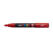 Posca PC-1M Marcador de Pintura - Punta Conica 0.7mm - Tinta Base al Agua - No Permanente - Resistente a la Luz - Inodoro - Ideal para Carteleria y Decoracion - Color Rojo