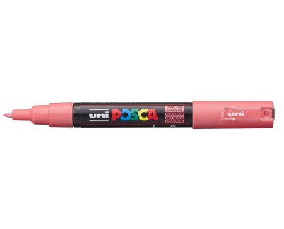 Posca PC-1M Marcador de Pintura - Punta Conica 0.7mm - Tinta Base al Agua - Resistente a la Luz - Color Rosa Coral