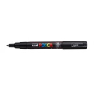 Posca PC-1M Marcador de Pintura - Punta de Poliester Conica 0.7mm - Ancho de Trazo 0.7mm - Tinta Base al Agua - Resistente a la Luz - Color Negro
