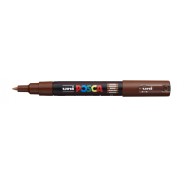 Posca PC-1M Marcador de Pintura - Punta de Poliester Conica 0.7mm - Tinta Base al Agua - Resistente a la Luz - No Permanente - Color Marrón