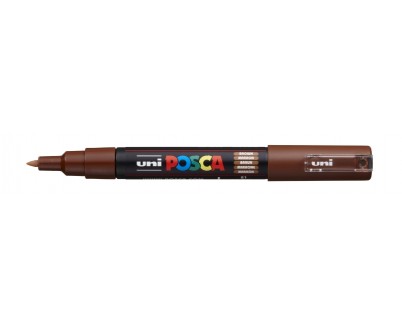 Posca PC-1M Marcador de Pintura - Punta de Poliester Conica 0.7mm - Tinta Base al Agua - Resistente a la Luz - No Permanente - Color Marr&oacute;n