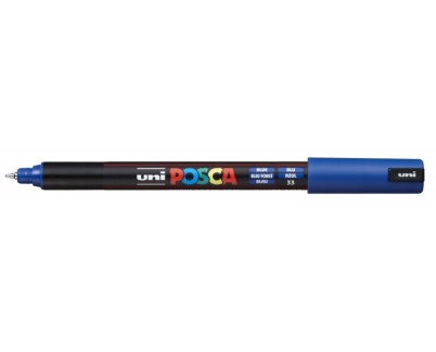 Posca PC-1MR Marcador de Pintura - Punta Roller de Fibra 0.7mm - Linea Extrafina - Tinta Pigmentada Base al Agua - Resistente a la Luz - Color Azul