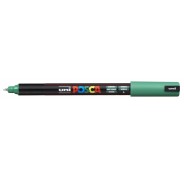 Posca PC-1MR Marcador de Pintura - Punta Roller de Fibra 0.7mm - Linea Extrafina - Tinta Pigmentada Base al Agua - Resistente a la Luz - Color Verde