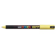 Posca PC-1MR Marcador de Pintura - Punta Roller de Fibra 0.7mm - Linea Extrafina - Tinta Pigmentada Base al Agua - Resistente a la Luz - No Permanente - Ideal para Carteleria y Decoracion - Color Amarillo