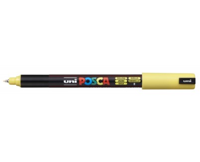 Posca PC-1MR Marcador de Pintura - Punta Roller de Fibra 0.7mm - Linea Extrafina - Tinta Pigmentada Base al Agua - Resistente a la Luz - No Permanente - Ideal para Carteleria y Decoracion - Color Amarillo