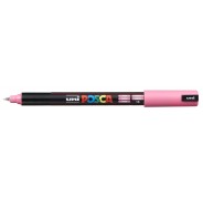Posca PC-1MR Marcador de Pintura - Punta Roller de Fibra 0.7mm - Tinta Base al Agua - No Permanente - Resistente a la Luz - Color Rosa