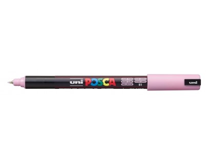 Posca PC-1MR Marcador de Pintura - Punta Roller de Fibra 0.7mm - Tinta Pigmentada Base al Agua - Linea Extrafina - Resistente a la Luz - Color Rosa Claro