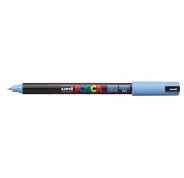 Posca PC-1MR Marcador de Pintura - Punta Roller de Fibra 0.7mm - Tinta Pigmentada Base al Agua - Resistente a la Luz - Color Azul Glaciar
