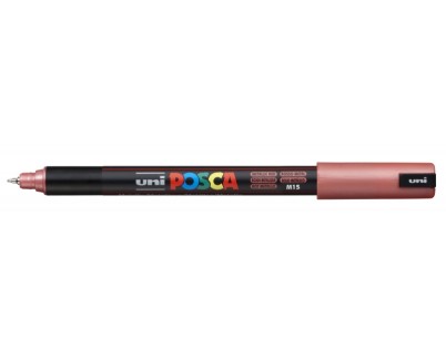 Posca PC-1MR Marcador de Pintura - Punta Roller de Fibra 0.7mm - Tinta Pigmentada Base al Agua - Resistente a la Luz - Color Rojo Met&aacute;lico
