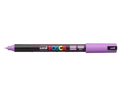 Posca PC-1MR Marcador de Pintura - Punta Roller de Fibra 0.7mm - Tinta Pigmentada Base al Agua - Resistente a la Luz - No Permanente - Color Lavanda